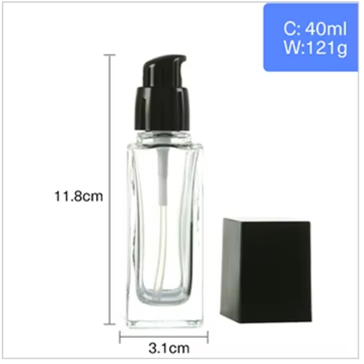 Factory Produced Wholesale Square Mini Refillable Perfume Pump Spray Glass Bottle
